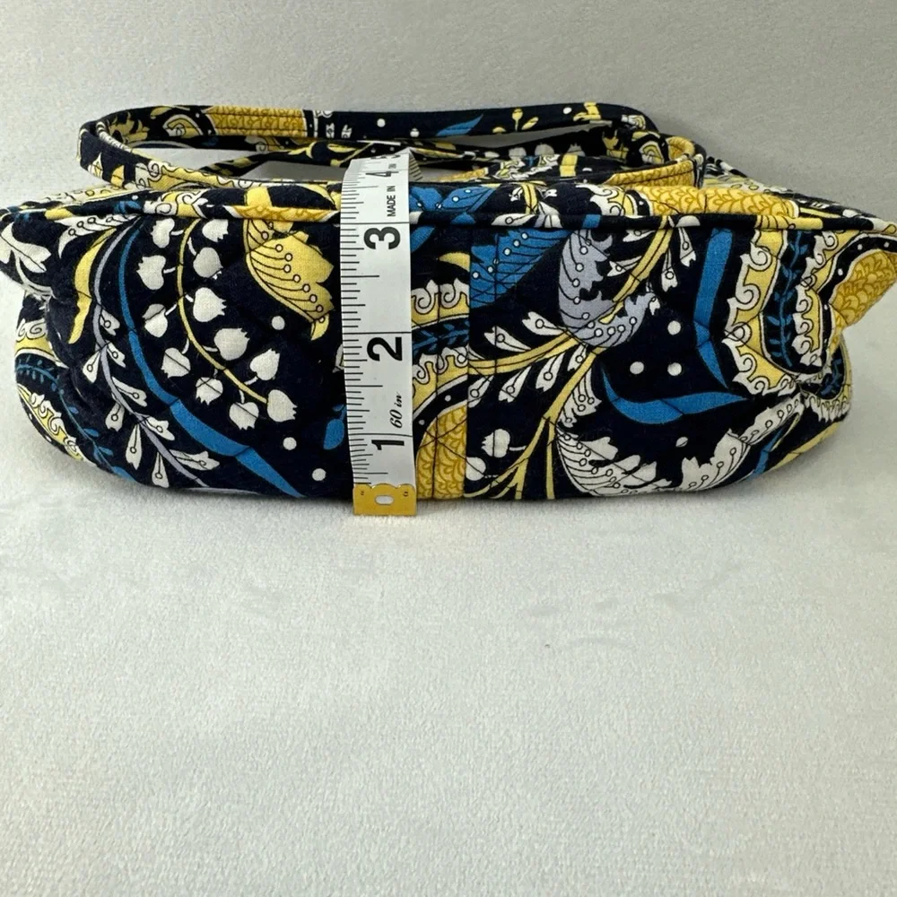 Retired Vera Bradley Blue and Yellow Patterned Shoulder Bag